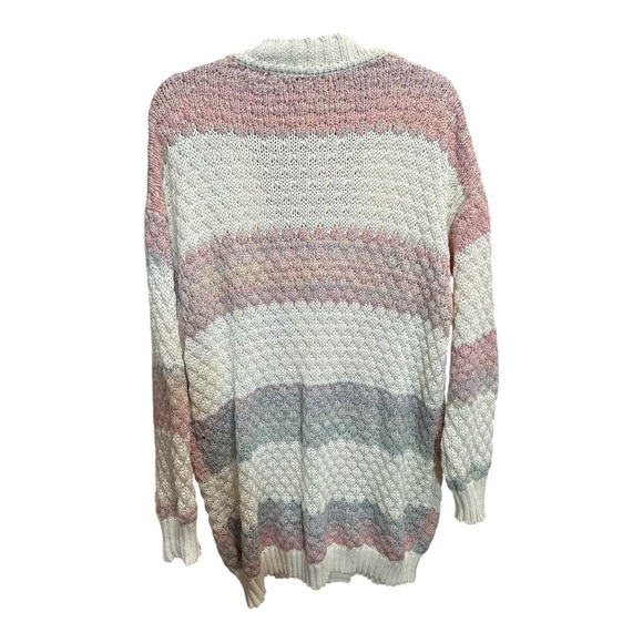 Grace + Karma Pastel Stripe Knit Cardigan Size XL/1X - Picture 2 of 10